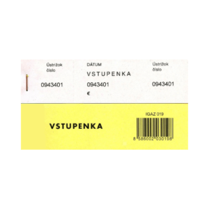 Vstupenka číslovaná 3-dielna 100listov